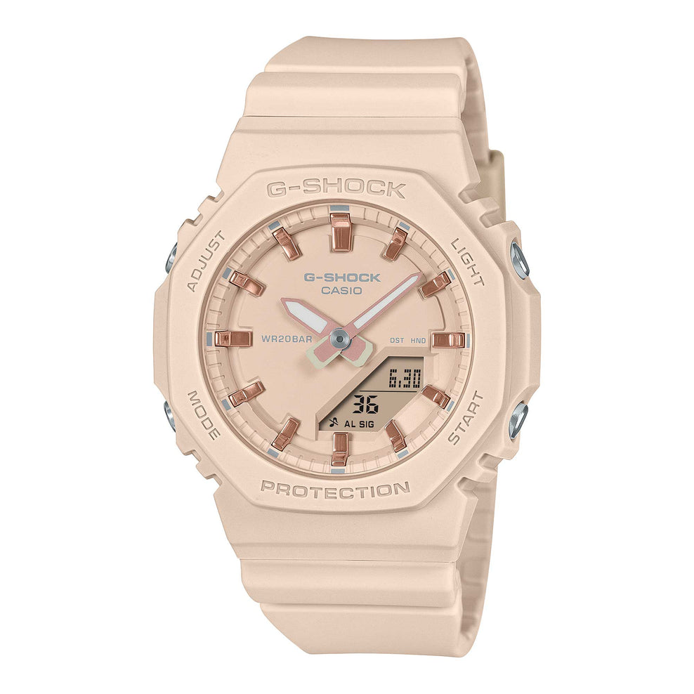 Casio G-Shock for Ladies' Bio-Based Beige Pink Resin Band Watch GMAP2100M-4A GMA-P2100M-4A
