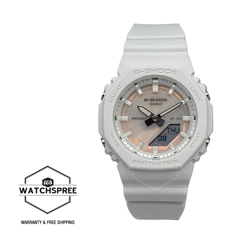 Casio G-Shock for Ladies' Polarized Color Series Bio-Based Matte White Resin Band Watch GMA-P2100PC-7A