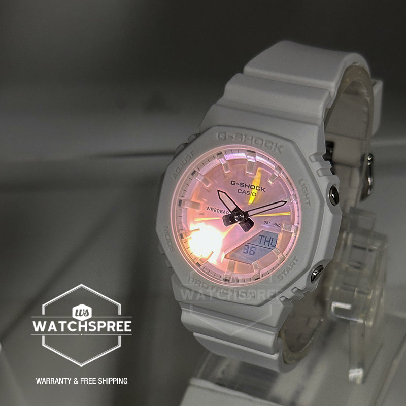 Casio G-Shock for Ladies' Polarized Color Series Bio-Based Matte White Resin Band Watch GMA-P2100PC-7A