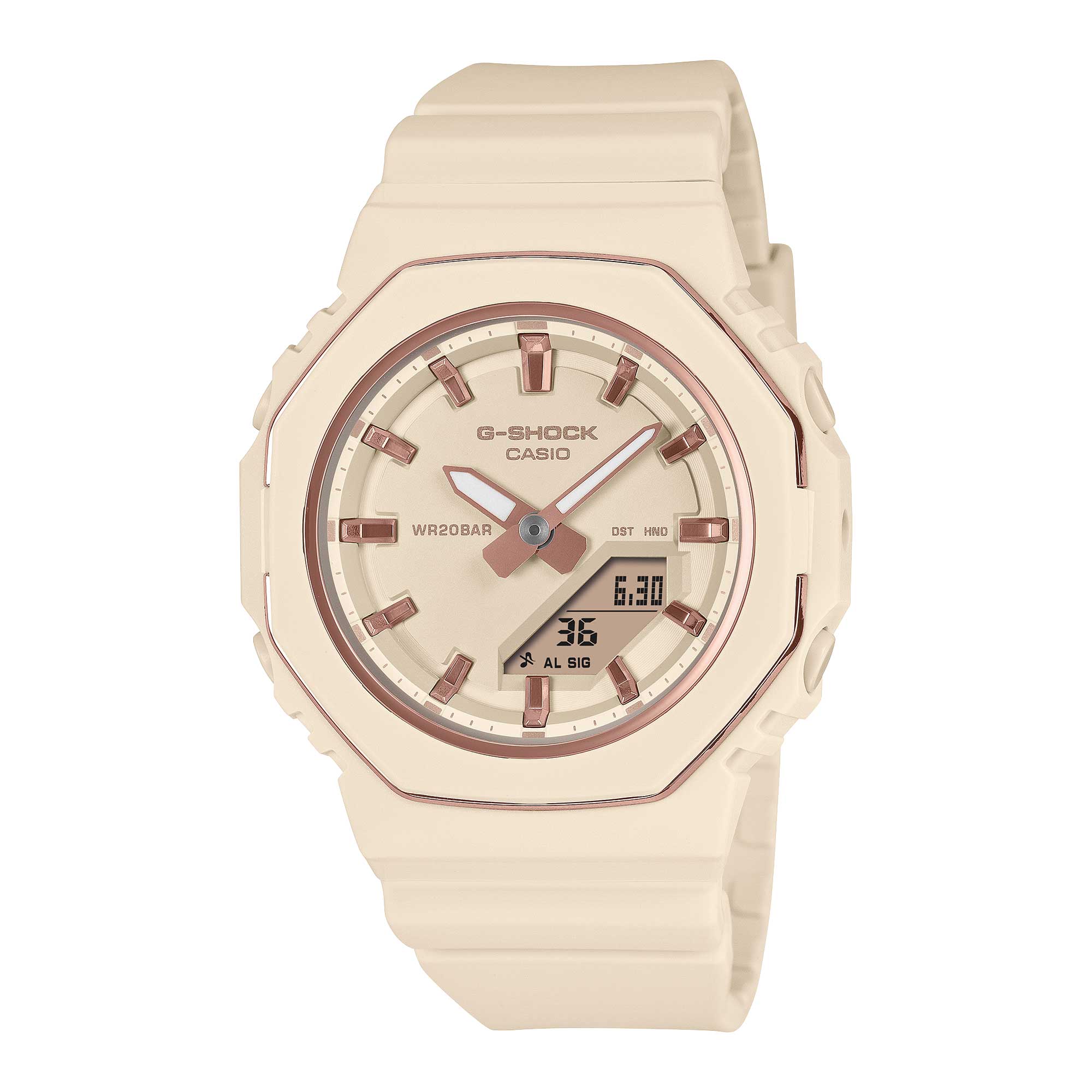 Casio G-Shock for Ladies' Octagonal Bio-Based Beige Resin Band Watch GMAP2110-4A GMA-P2110-4A