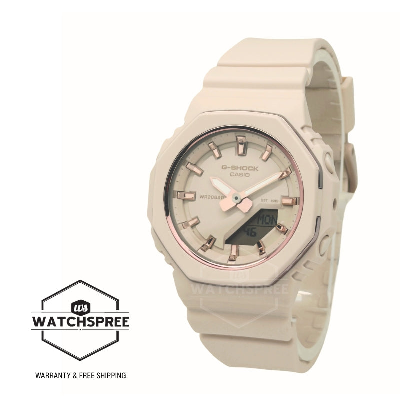 Casio G-Shock for Ladies' Octagonal Bio-Based Beige Resin Band Watch GMAP2110-4A GMA-P2110-4A