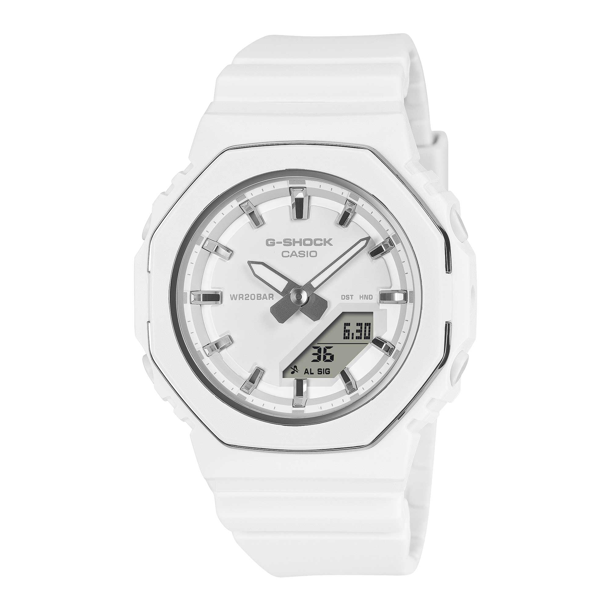 Casio G-Shock for Ladies' Octagonal Bio-Based White Resin Band Watch GMAP2110-7A GMA-P2110-7A