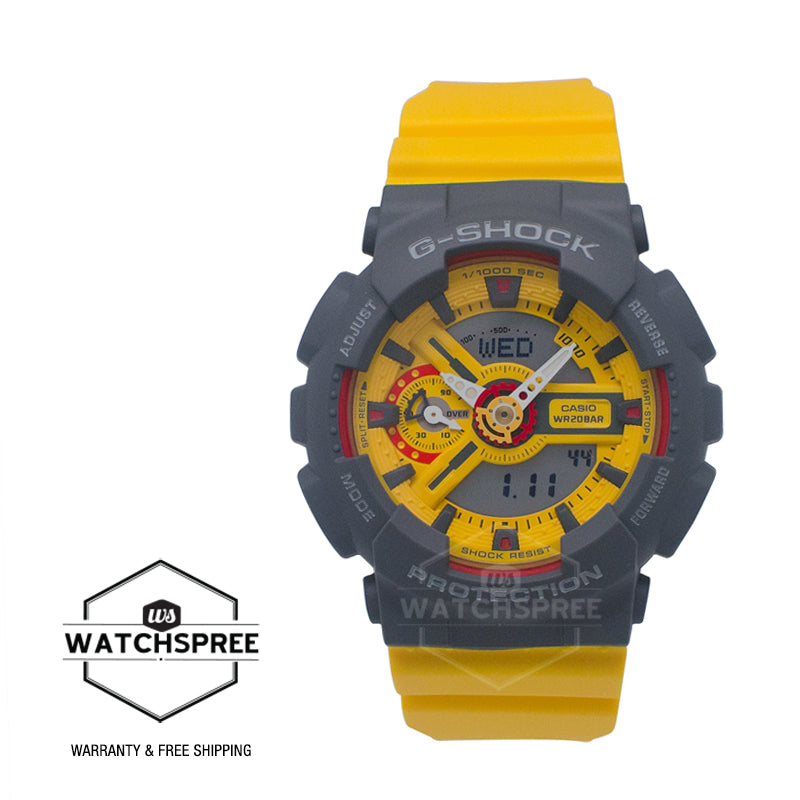 Casio G-Shock for Ladies' ’90s Sport Series Yellow Resin Band Watch GMAS110Y-9A GMA-S110Y-9A