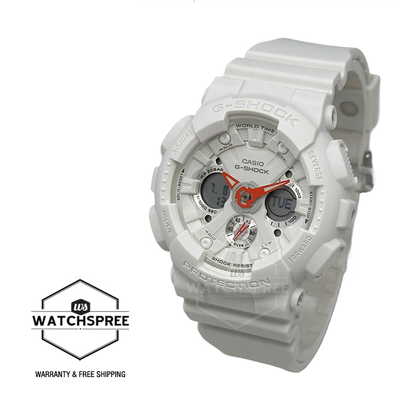 Casio G-Shock for Ladies' Sport Accent Series Bio-Based White Resin Band Watch GMAS120SA-7A1 GMA-S120SA-7A1