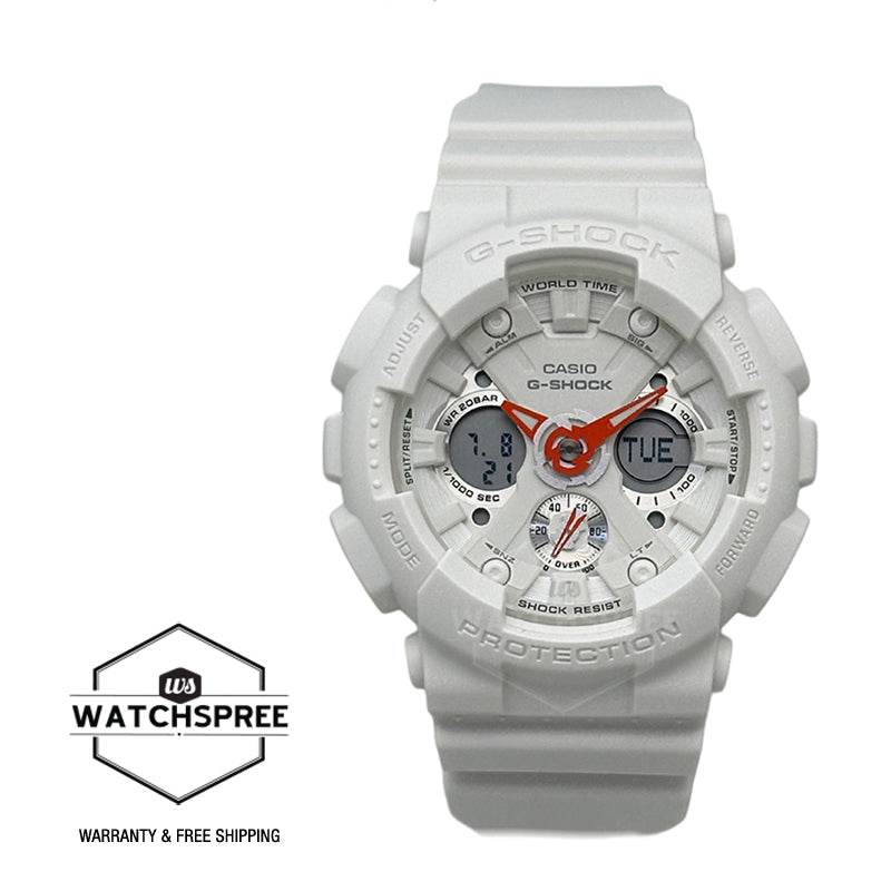 Casio G-Shock for Ladies' Sport Accent Series Bio-Based White Resin Band Watch GMAS120SA-7A1 GMA-S120SA-7A1
