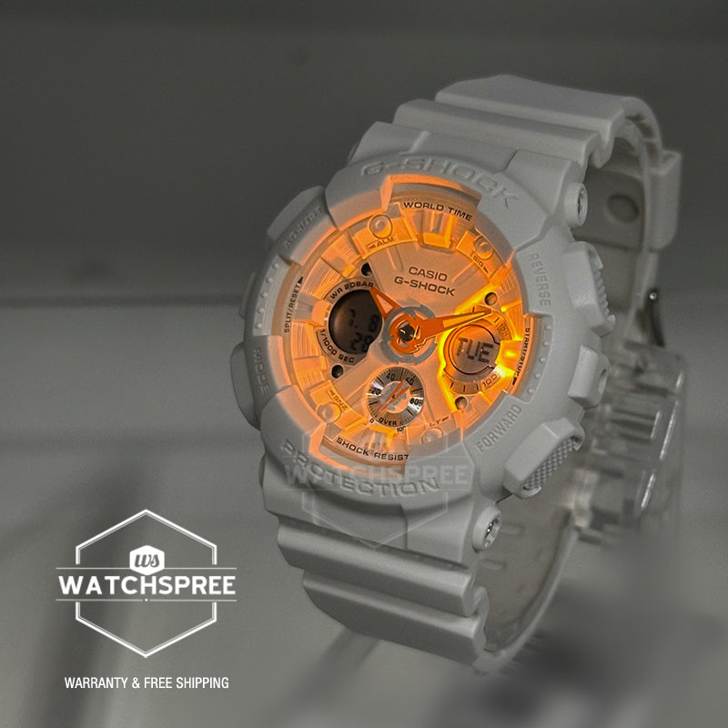 Casio G-Shock for Ladies' Sport Accent Series Bio-Based White Resin Band Watch GMAS120SA-7A1 GMA-S120SA-7A1