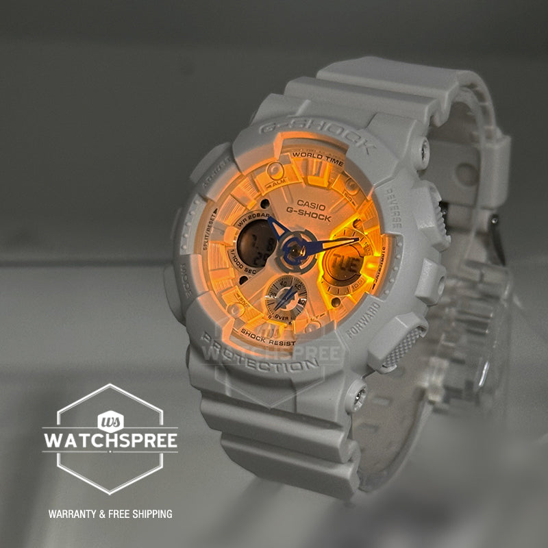 Casio G-Shock for Ladies' Sport Accent Series Bio-Based White Resin Band Watch GMAS120SA-7A2 GMA-S120SA-7A2
