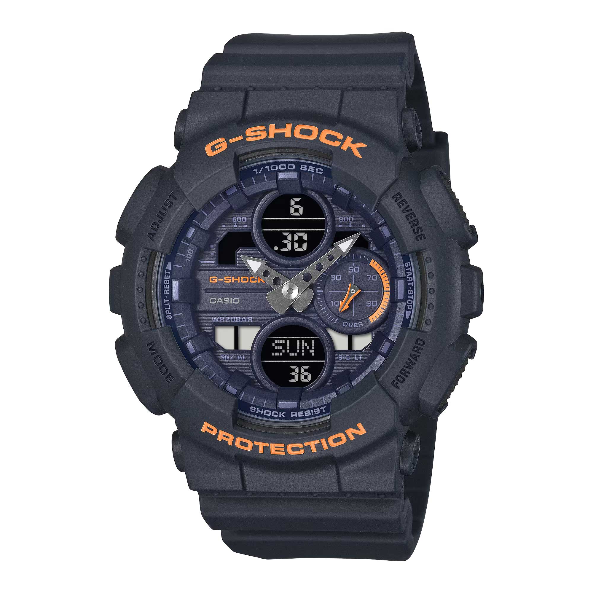 Casio G-Shock for Ladies' GA-140 Lineup Bio-Based Matte Navy Resin Band Watch GMAS140-2A2 GMA-S140-2A2