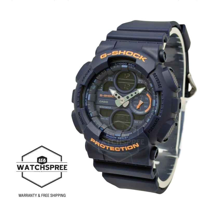 Casio G-Shock for Ladies' GA-140 Lineup Bio-Based Matte Navy Resin Band Watch GMAS140-2A2 GMA-S140-2A2