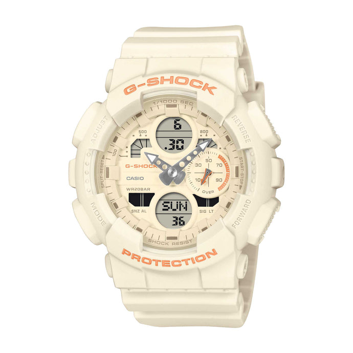 Casio G-Shock for Ladies' GA-140 Lineup Bio-Based Matte Off-White Resin Band Watch GMAS140-7A GMA-S140-7A