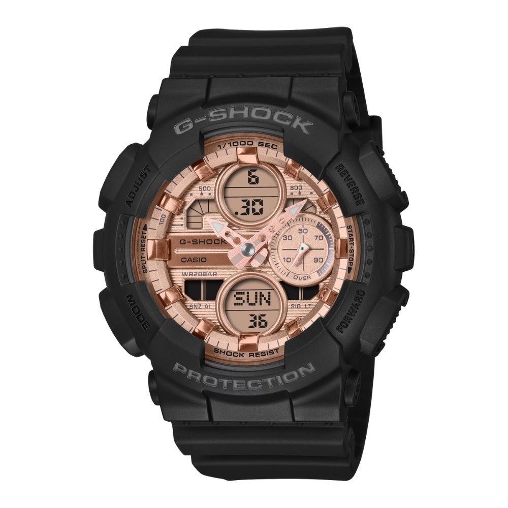 Casio G-Shock for Ladies' GA-140 Lineup Bio-Based Black Resin Band Watch GMAS140PG-1A GMA-S140PG-1A
