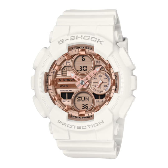 Casio G-Shock for Ladies' GA-140 Lineup Bio-Based White Resin Band Watch GMAS140PG-7A GMA-S140PG-7A