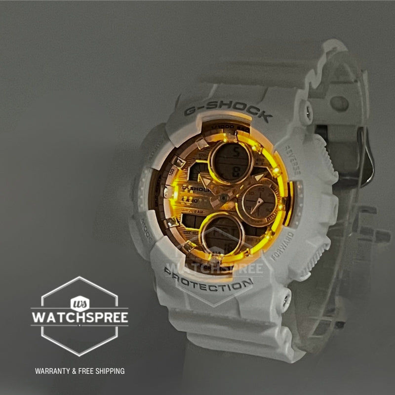 Casio G-Shock for Ladies' GA-140 Lineup Bio-Based White Resin Band Watch GMAS140PG-7A GMA-S140PG-7A