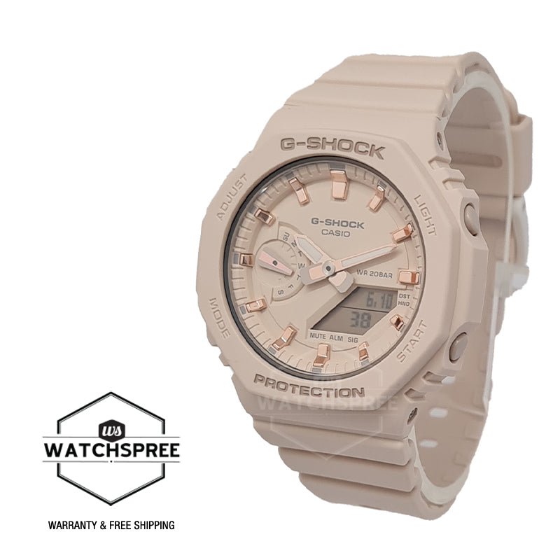 Casio G-Shock for Ladies' Carbon Core Guard Structure GMA-S2100 Lineup Pale Pink Resin Band Watch GMAS2100-4A GMA-S2100-4A