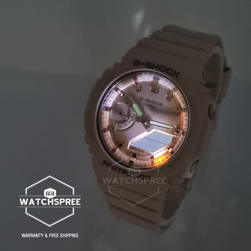 Casio G-Shock for Ladies' Carbon Core Guard Structure GMA-S2100 Lineup Pale Pink Resin Band Watch GMAS2100-4A GMA-S2100-4A