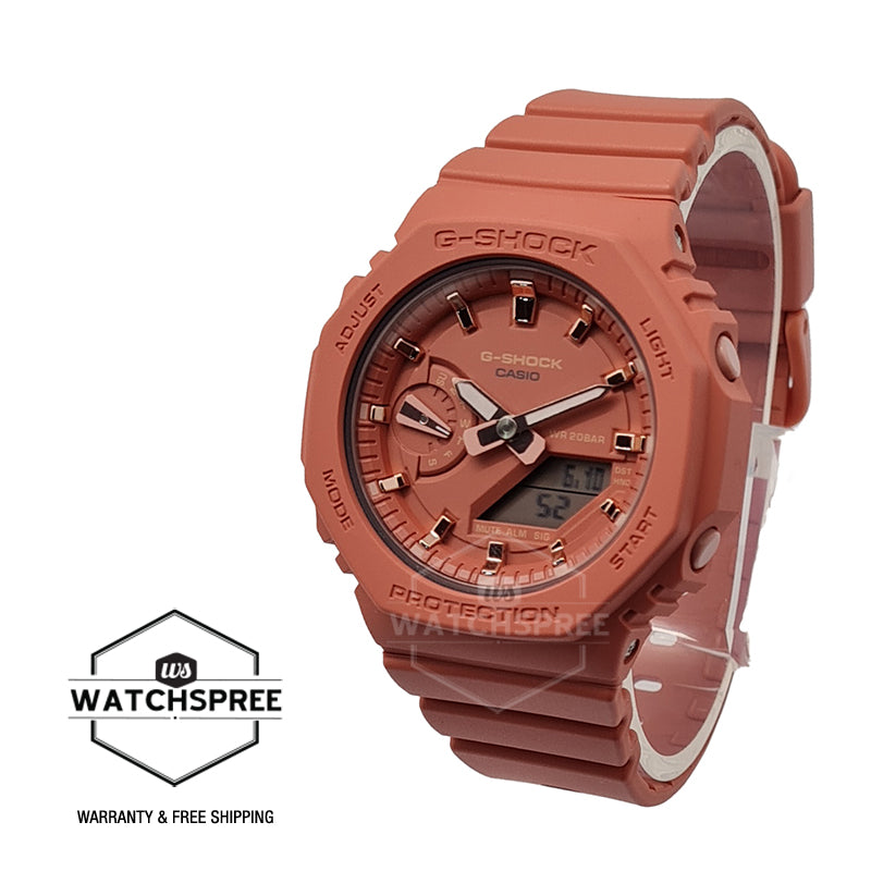 Casio G-Shock for Ladies' Carbon Core Guard Structure GMA-S2100 Lineup Coral Resin Band Watch GMAS2100-4A2 GMA-S2100-4A2