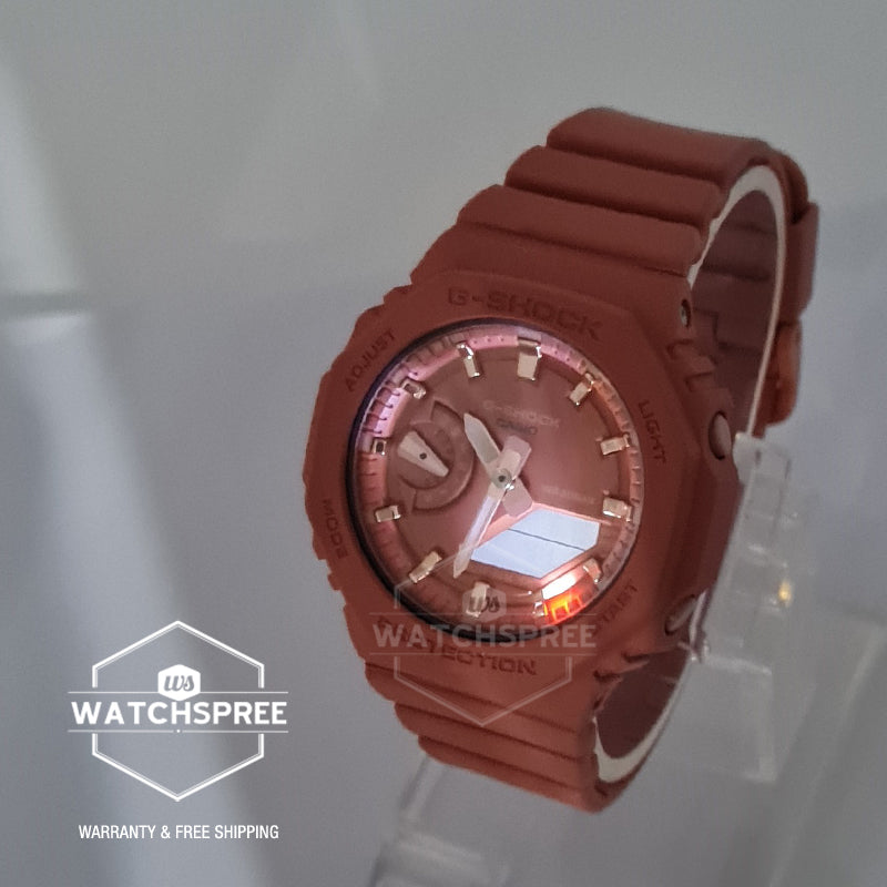 Casio G-Shock for Ladies' Carbon Core Guard Structure GMA-S2100 Lineup Coral Resin Band Watch GMAS2100-4A2 GMA-S2100-4A2