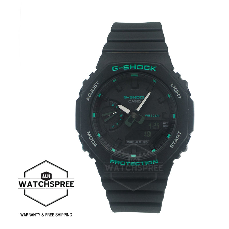 Casio G-Shock for Ladies' GMA-S2100 Lineup Carbon Core Guard Structure Green Accents Series Watch GMAS2100GA-1A GMA-S2100GA-1A