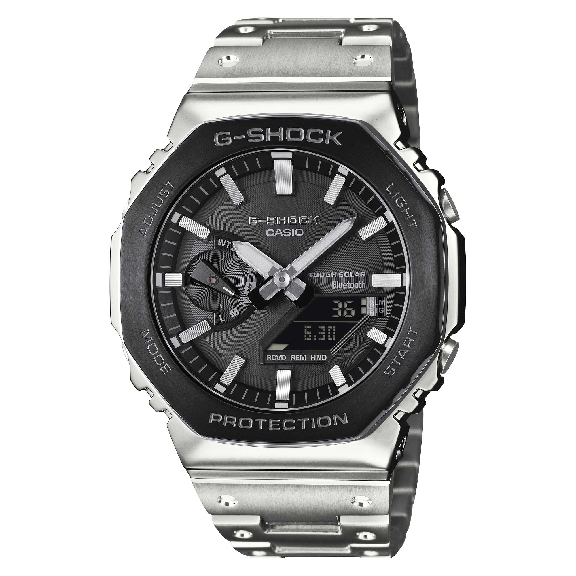 Casio G-Shock (Japan Made) GM-B2100 Lineup Black Tone Series Full Metal Series Bluetooth© Tough Solar Stainless Steel Band Watch GMB2100BT-1A GM-B2100BT-1A