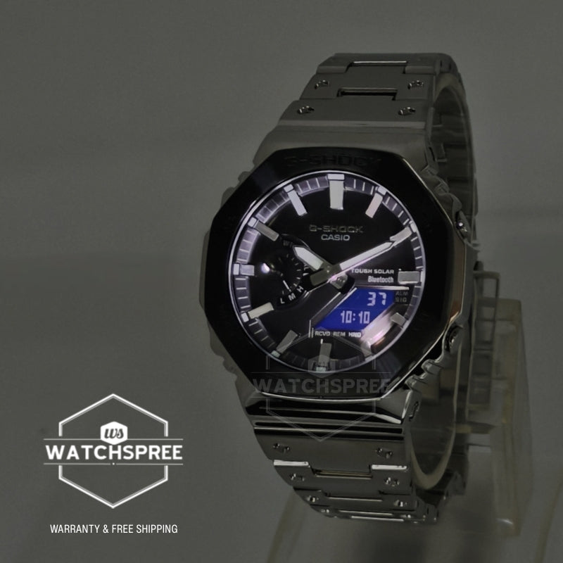 Casio G-Shock (Japan Made) GM-B2100 Lineup Black Tone Series Full Metal Series Bluetooth© Tough Solar Stainless Steel Band Watch GMB2100BT-1A GM-B2100BT-1A