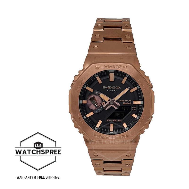 Casio G-Shock GM-B2100 Lineup Full Metal Case Bluetooth¨ Tough Solar Rose Gold Ion Plated Stainless Steel Band Watch GMB2100GD-5A GM-B2100GD-5A