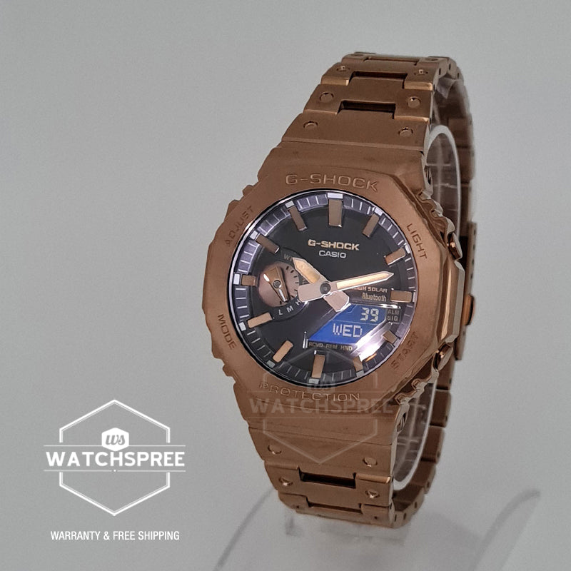 Casio G-Shock GM-B2100 Lineup Full Metal Case Bluetooth¬Æ Tough Solar Rose Gold Ion Plated Stainless Steel Band Watch GMB2100GD-5A GM-B2100GD-5A