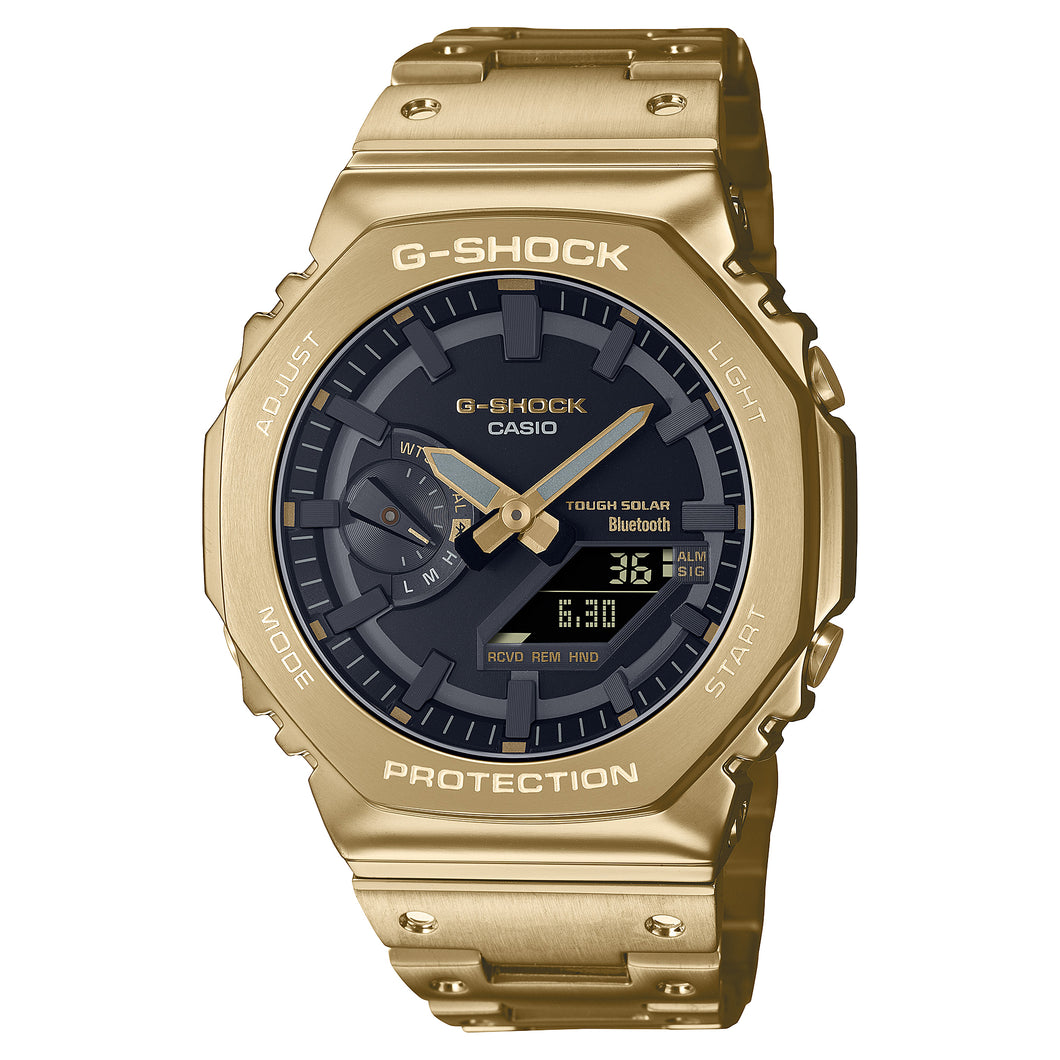 Casio G-Shock GM-B2100 Lineup Full Metal Case Bluetooth® Tough Solar Gold Ion Plated Stainless Steel Band Watch GMB2100GD-9A GM-B2100GD-9A
