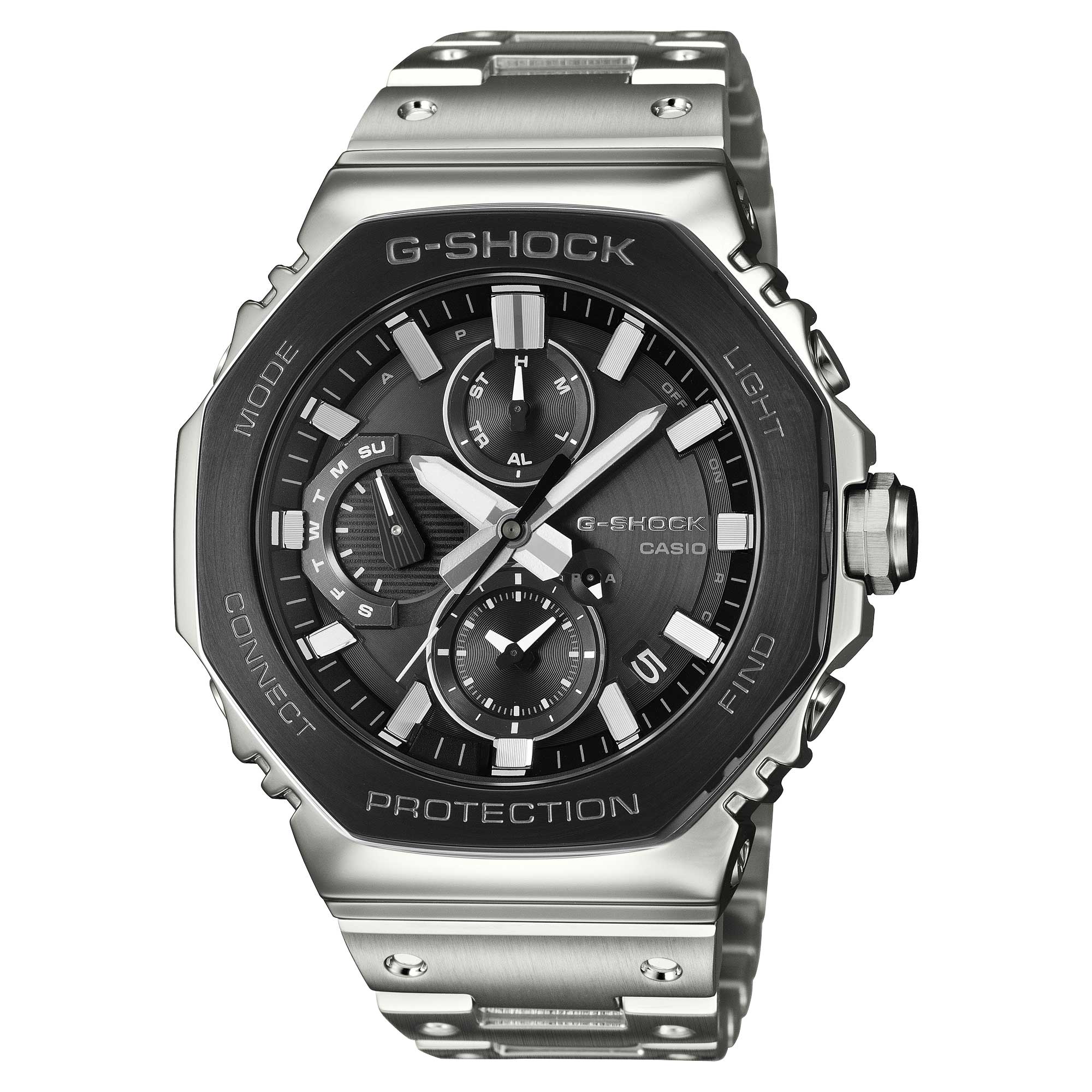 Casio G-Shock (Japan Made) GMC-B2100 Lineup Black Tone Series Chronograph Full Metal Series Bluetooth© Tough Solar Dual Time Stainless Steel Band Watch GMCB2100BT-1A GMC-B2100BT-1A