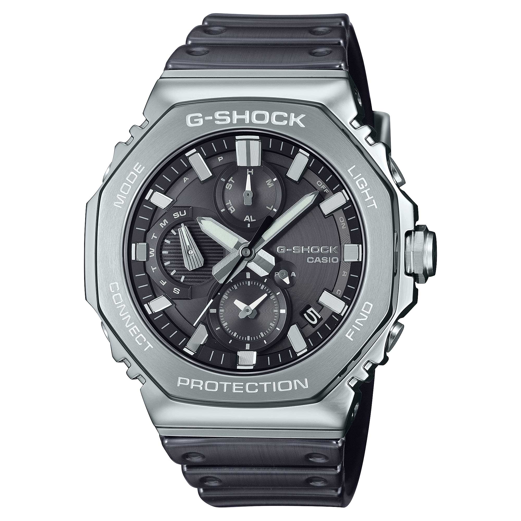 Casio G-Shock (Japan Made) GMC-B2100 Lineup Chronograph Full Metal Series Bluetooth© Tough Solar Dual Time Black Resin Band Watch GMCB2100Y-1A GMC-B2100Y-1A