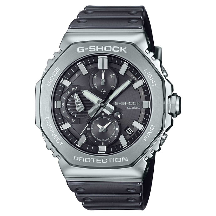 Casio G-Shock (Japan Made) GMC-B2100 Lineup Chronograph Full Metal Series Bluetooth© Tough Solar Dual Time Black Resin Band Watch GMCB2100Y-1A GMC-B2100Y-1A