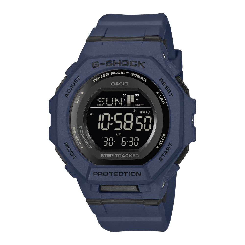 Casio G-Shock for Ladies' GMD-B300 Lineup G-SQUAD Bluetooth© Dual Time Bio-Based Matte Navy Resin Band Watch GMDB300-2D GMD-B300-2D GMD-B300-2