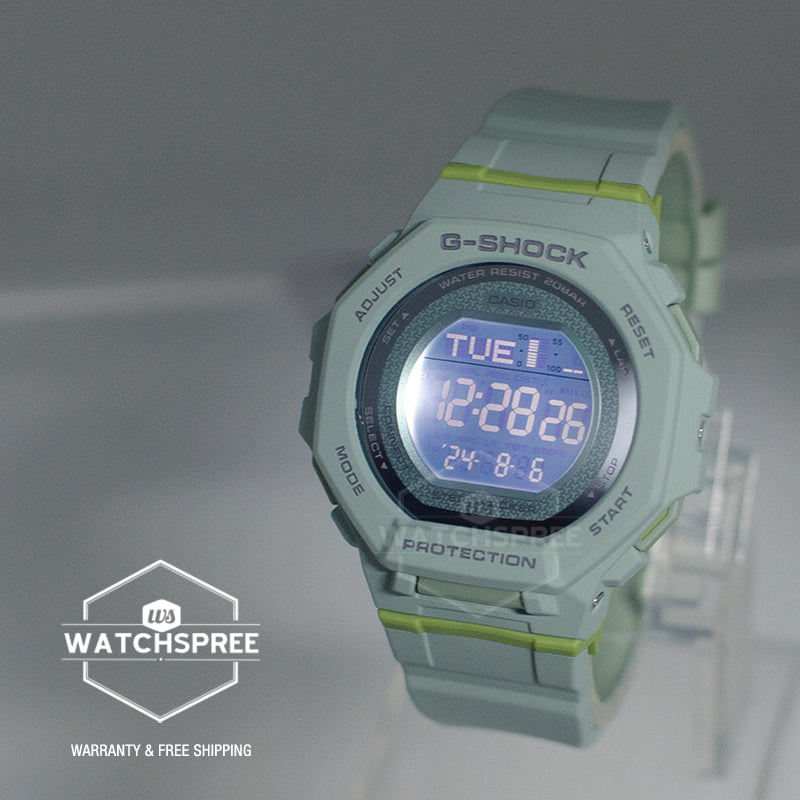 Casio G-Shock for Ladies' GMD-B300 Lineup G-SQUAD Bluetooth Dual Time Matte Green Resin Band Watch GMDB300-3D GMD-B300-3D GMD-B300-3
