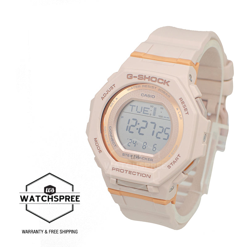 Casio G-Shock for Ladies' GMD-B300 Lineup G-SQUAD Bluetooth Dual Time Matte Beige Resin Band Watch GMDB300-4D GMD-B300-4D GMD-B300-4