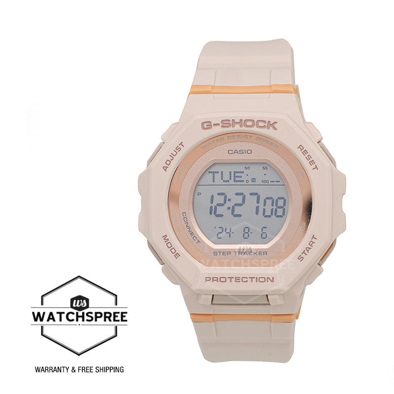 Casio G-Shock for Ladies' GMD-B300 Lineup G-SQUAD Bluetooth Dual Time Matte Beige Resin Band Watch GMDB300-4D GMD-B300-4D GMD-B300-4