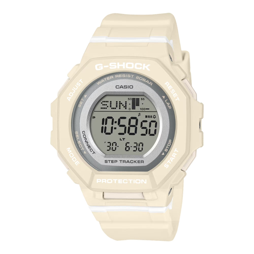 Casio G-Shock for Ladies' GMD-B300 Lineup G-SQUAD Bluetooth© Dual Time Bio-Based Off-White Resin Band Watch GMDB300-7D GMD-B300-7D GMD-B300-7