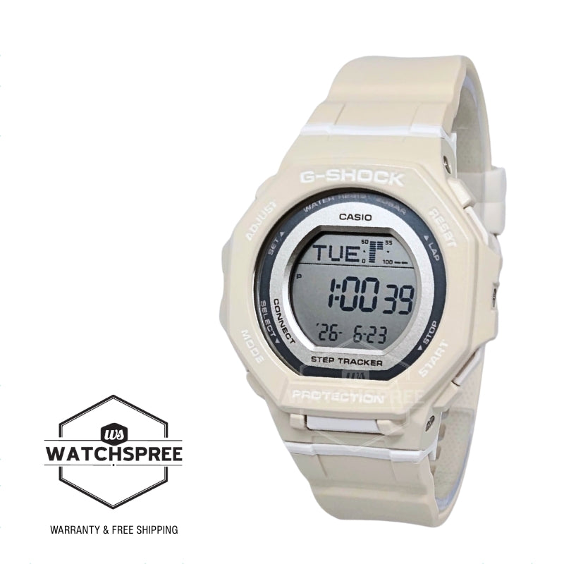 Casio G-Shock for Ladies' GMD-B300 Lineup G-SQUAD Bluetooth Dual Time Bio-Based Off-White Resin Band Watch GMDB300-7D GMD-B300-7D GMD-B300-7