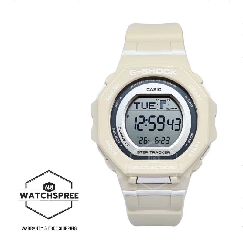 Casio G-Shock for Ladies' GMD-B300 Lineup G-SQUAD Bluetooth Dual Time Bio-Based Off-White Resin Band Watch GMDB300-7D GMD-B300-7D GMD-B300-7