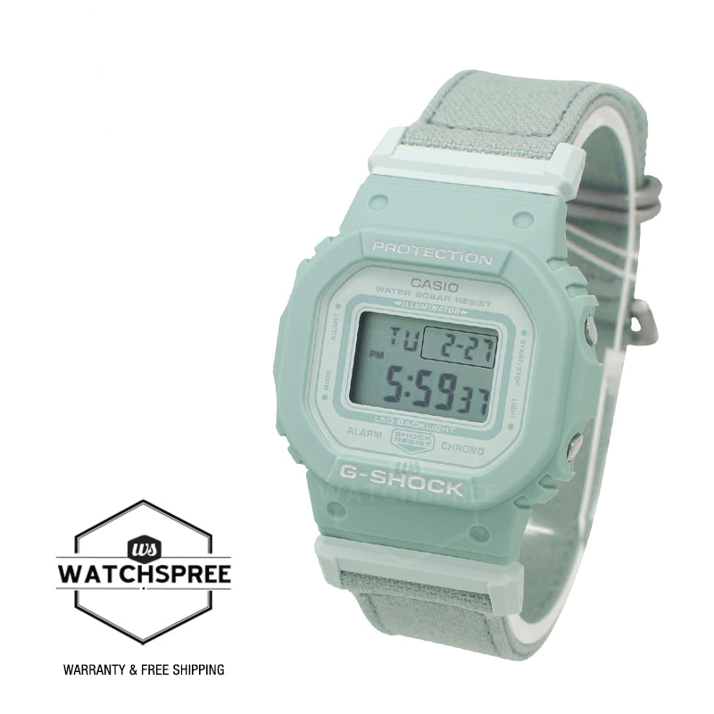 Casio G-Shock for Ladies' Blue Grey TRUECOTTON Cloth Band Watch GMDS5600CT-3D