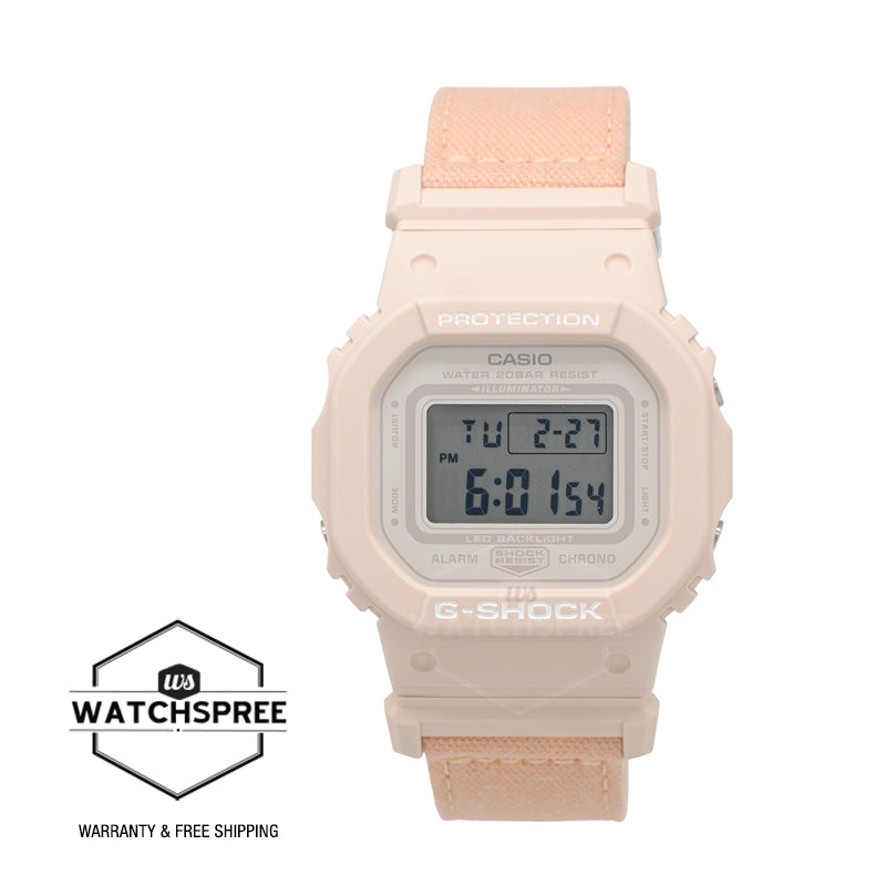 Casio G-Shock for Ladies' Pearl Pink TRUECOTTON Cloth Band Watch GMDS5600CT-4D
