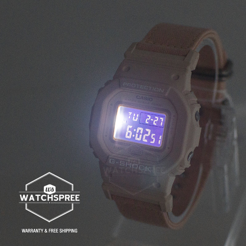 Casio G-Shock for Ladies' Pearl Pink TRUECOTTON Cloth Band Watch GMDS5600CT-4D