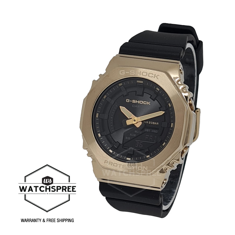 Casio G-Shock for Ladies' Metal-Clad Octagonal Black Resin Band Watch GMS2100GB-1A GM-S2100GB-1A