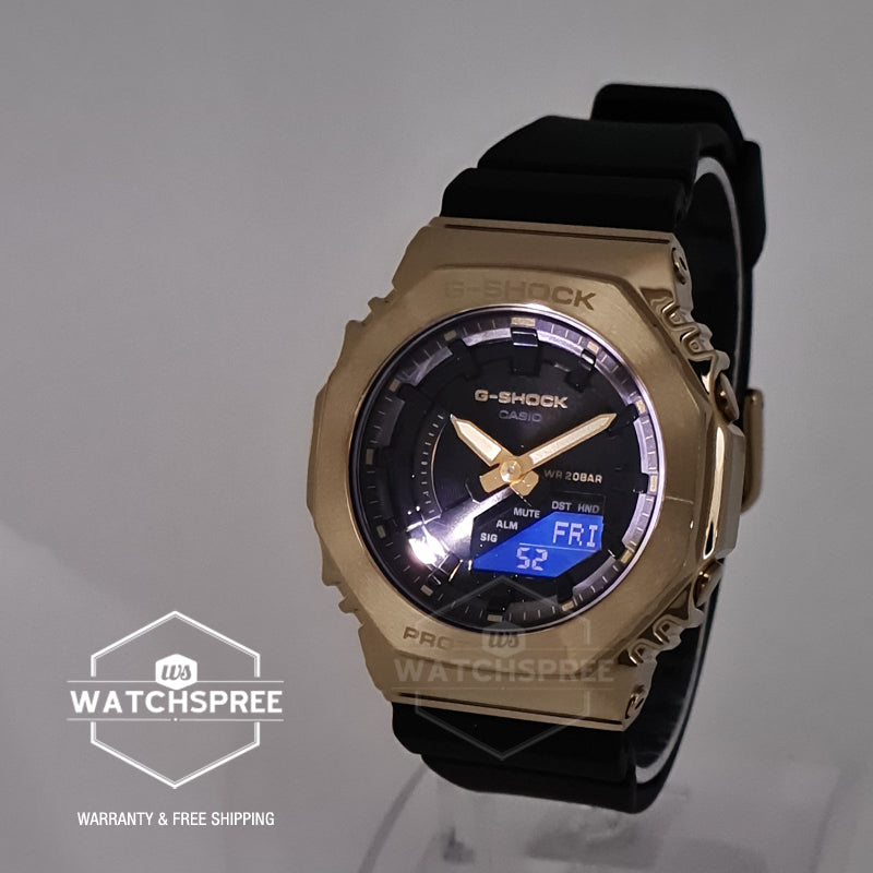 Casio G-Shock for Ladies' Metal-Clad Octagonal Black Resin Band Watch GMS2100GB-1A GM-S2100GB-1A