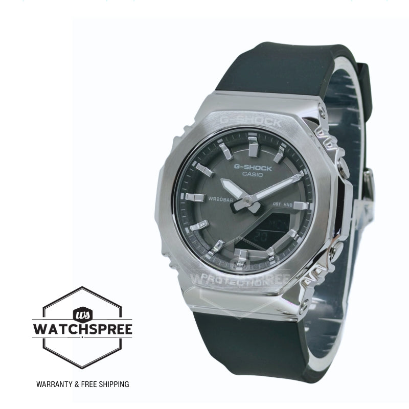 Casio G-Shock for Ladies' Metal-Clad Octagonal Bio-Based Black Resin Band Watch GMS2110-1A1 GM-S2110-1A1