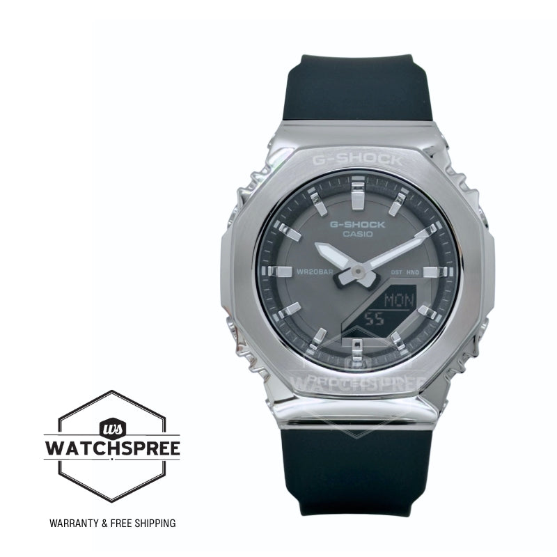 Casio G-Shock for Ladies' Metal-Clad Octagonal Bio-Based Black Resin Band Watch GMS2110-1A1 GM-S2110-1A1