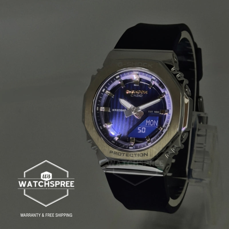 Casio G-Shock for Ladies' Precious Heart Seasonal Collection 2025 Octagonal Metal-Clad Bio-Based Blue Resin Band Watch GMS2110SH-2A GM-S2110SH-2A