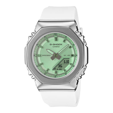 Casio G-Shock for Ladies' Summer Series Octagonal Metal-Clad Bio-Based White Resin Band Watch GMS2110SR-7A GM-S2110SR-7A