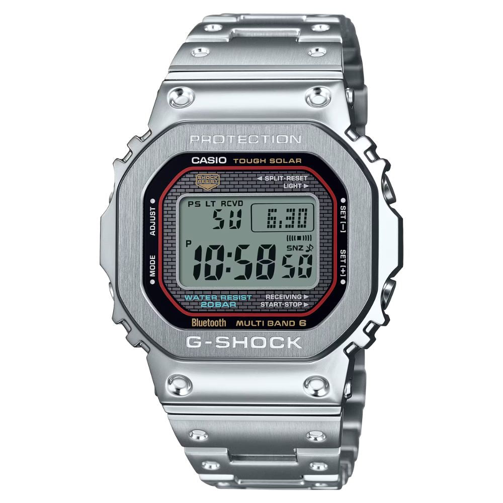 Casio G-Shock (Japan Made) Full Metal Case Series Bluetooth¶¸ Multi-Band 6 Tough Solar Stainless Steel Band Watch GMWB5000D-1C GMW-B5000D-1C