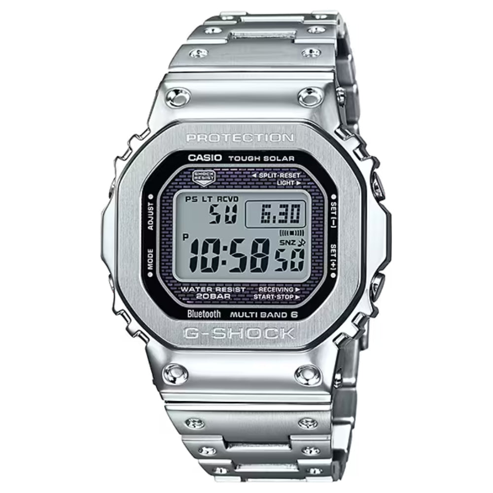 Casio G-Shock (Japan Made) Full Metal Case Series Bluetooth© Multi-Band 6 Tough Solar Stainless Steel Band Watch GMWB5000D-1D GMW-B5000D-1D GMW-B5000D-1