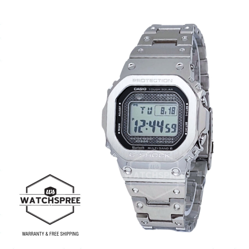 Casio G-Shock (Japan Made) Full Metal Case Series Bluetooth Multi-Band 6 Tough Solar Stainless Steel Band Watch GMWB5000D-1D GMW-B5000D-1D GMW-B5000D-1