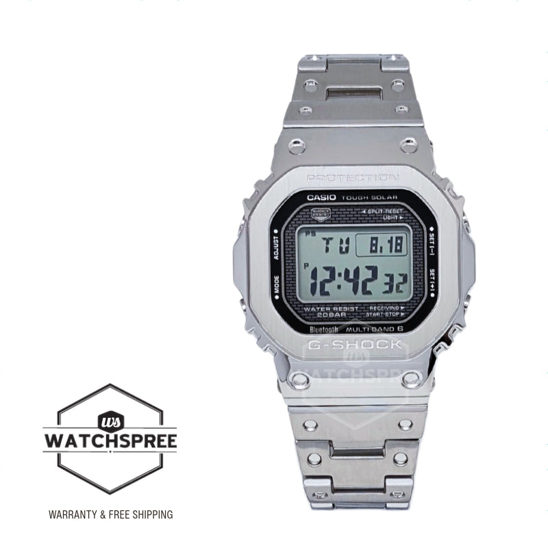 Casio G-Shock (Japan Made) Full Metal Case Series Bluetooth Multi-Band 6 Tough Solar Stainless Steel Band Watch GMWB5000D-1D GMW-B5000D-1D GMW-B5000D-1